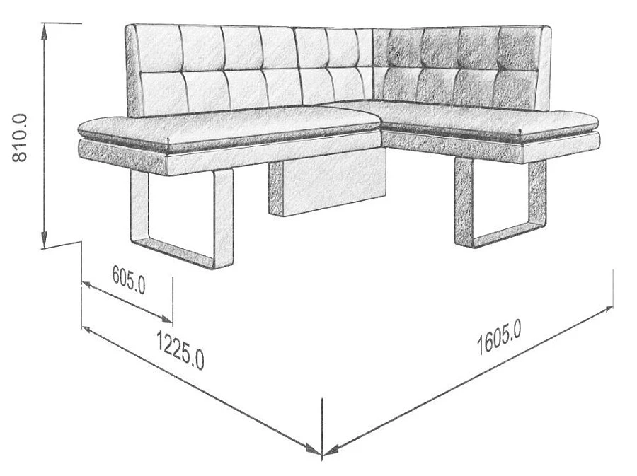 Диван кухон. Magiс 158-120 R sunny/graphite - фото 4
