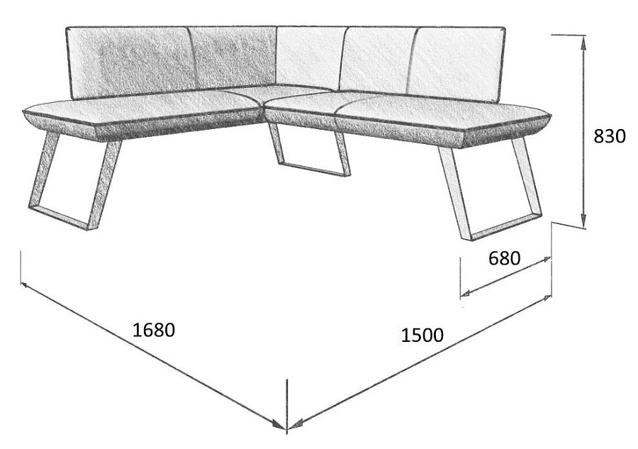 Диван кухон. Cosmo 140-158 L sunny/graphite - фото 3