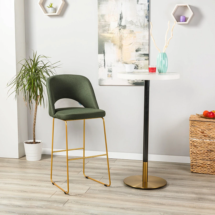 Кресло Бар. Lars тёмно-зеленый/Линк золото - фото 6
