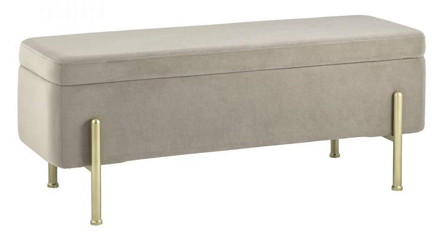 Банкетка Болейн с ящиком велюр бежевый