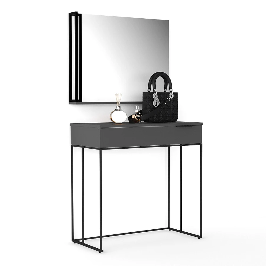 Зеркало City навесное 80 см. Графит - фото 2