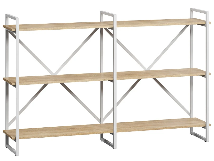 Стеллаж Мальборк Рант 160 Дуб Сонома белое осн.