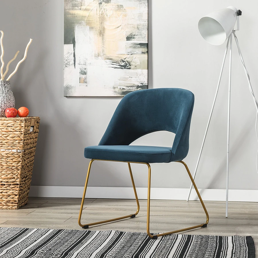 Кресло Lars Diag blue/Линк золото - фото 8