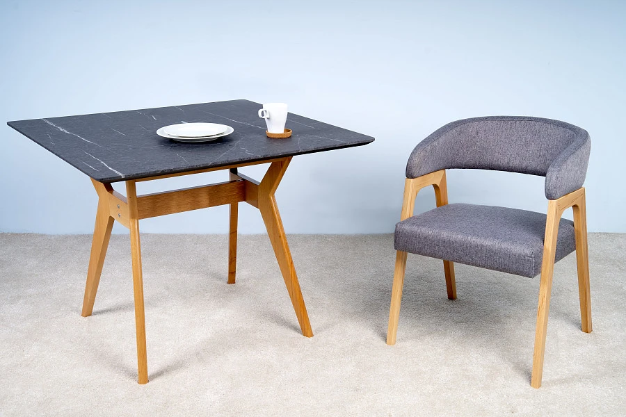 Стол Нарвик квадратный 960*960 Мрамор Графит - фото 5