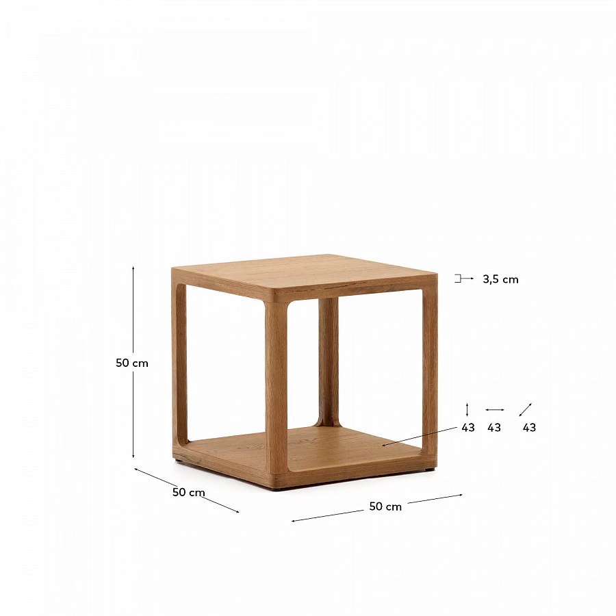 Maymai Приставной стол из массива дуба 50x50см - фото 2