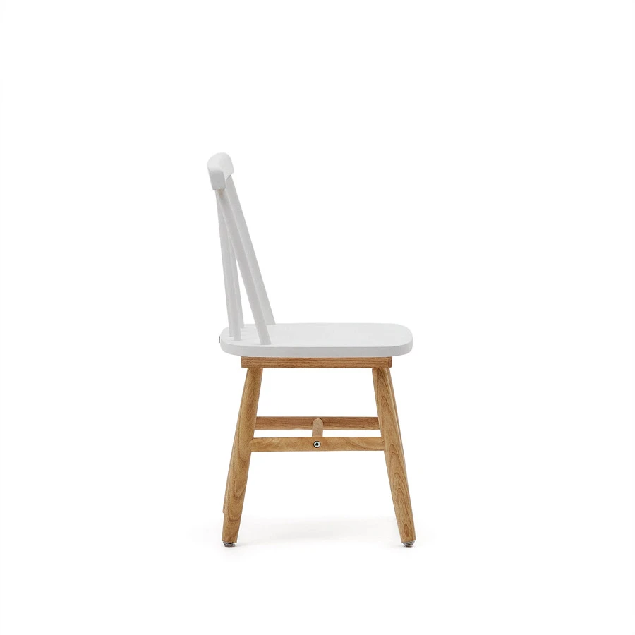 Детский стул Kristie из массива каучукового дерева с белой и натуральной отделкой - фото 4