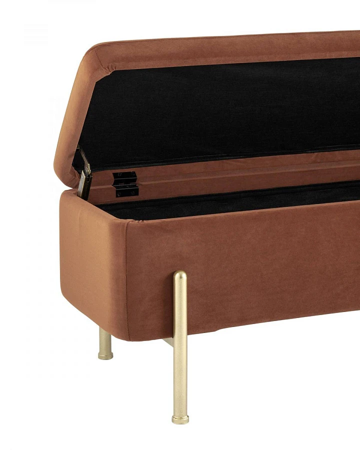 Банкетка Болейн с ящиком велюр терракотовый - фото 4
