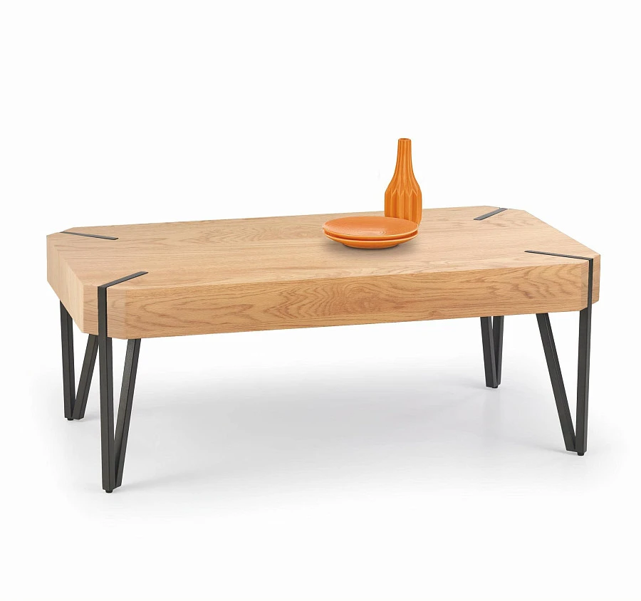 Стол журнальный EMILY (дуб золотой/черный)