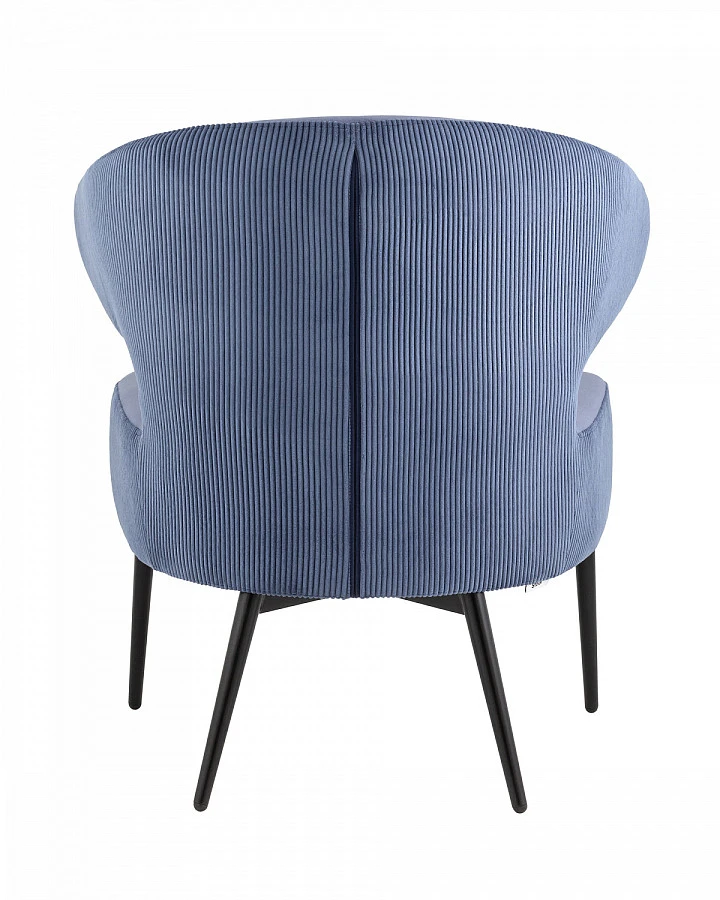 Кресло лаунж Royal Stripes велюр синий - фото 5