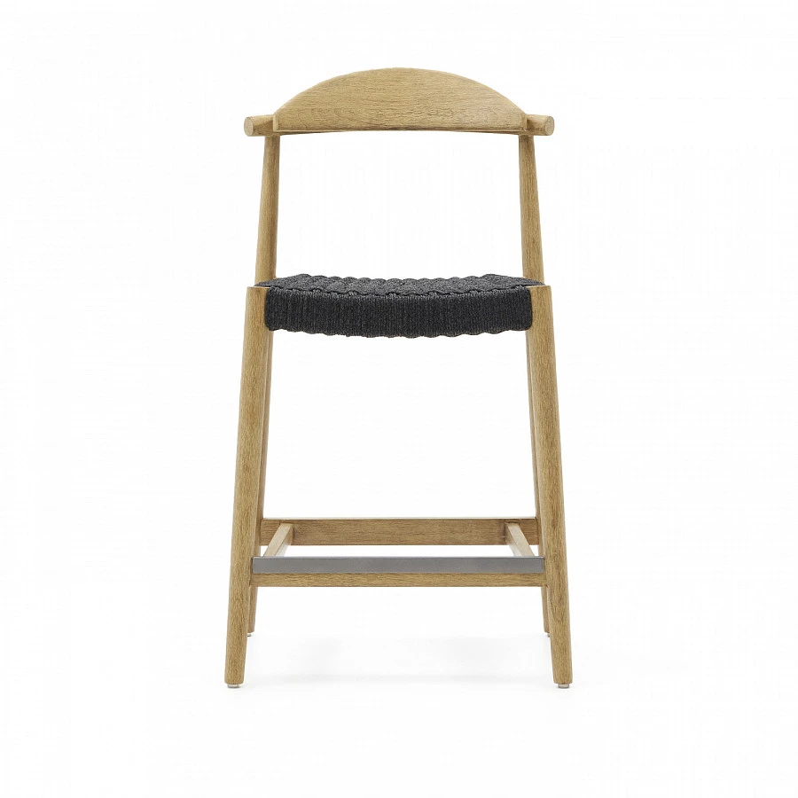 Nina Стул ПБ массив акации нат/чер. веревкой - фото 5