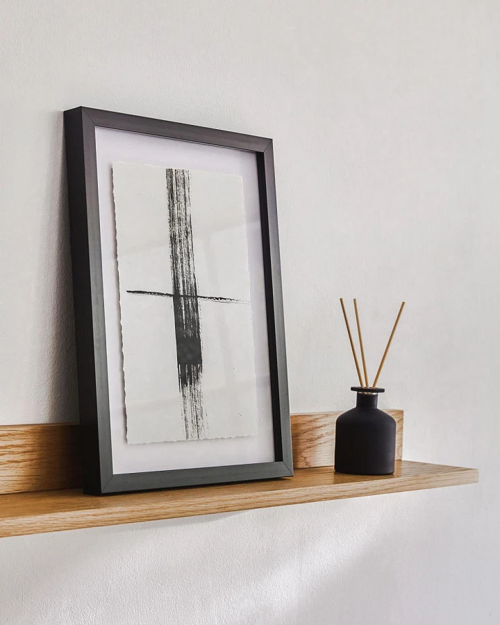 Полка Abilen шпон дуба/ белый лак 120x15см - фото 9