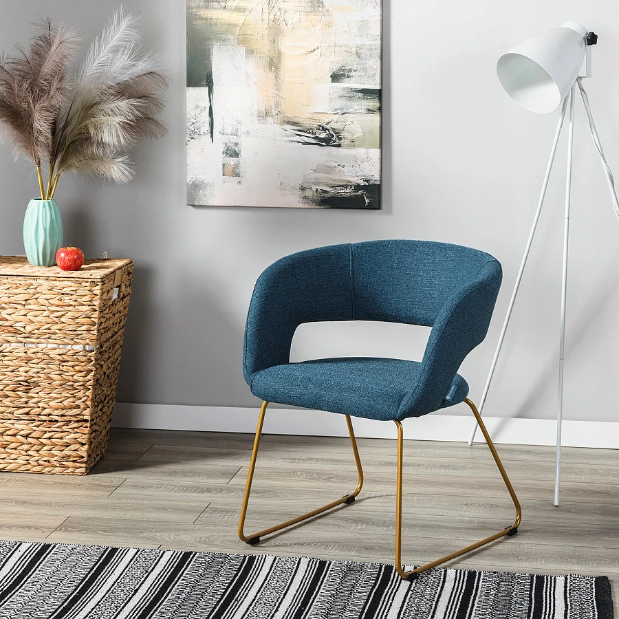 Кресло Hugs синий/Линк золото - фото 6