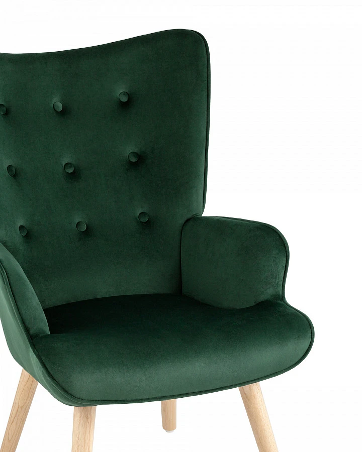 Кресло Хью велюр темно-зеленый - фото 7