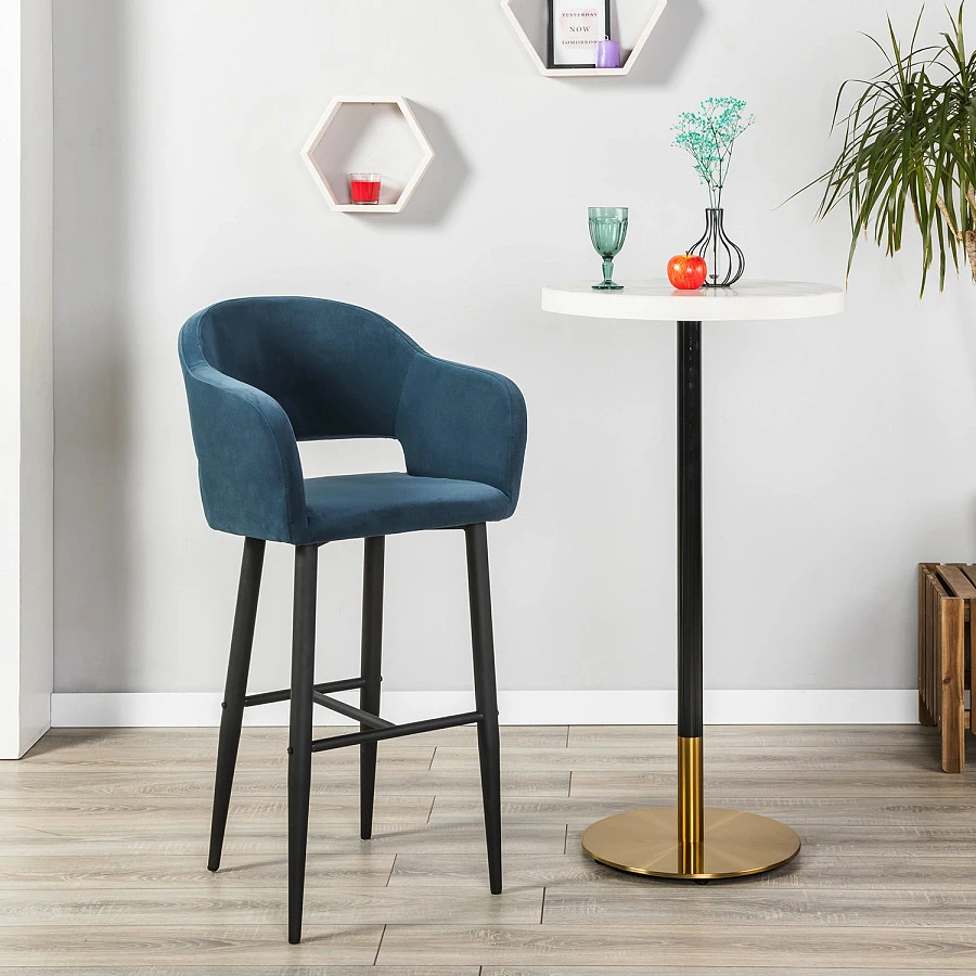 Кресло Бар.Oscar Diag blue/черный - фото 7