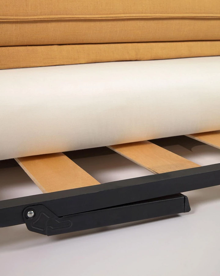 Диван-кровать Tanit горчичный/массива бука 210см - фото 14