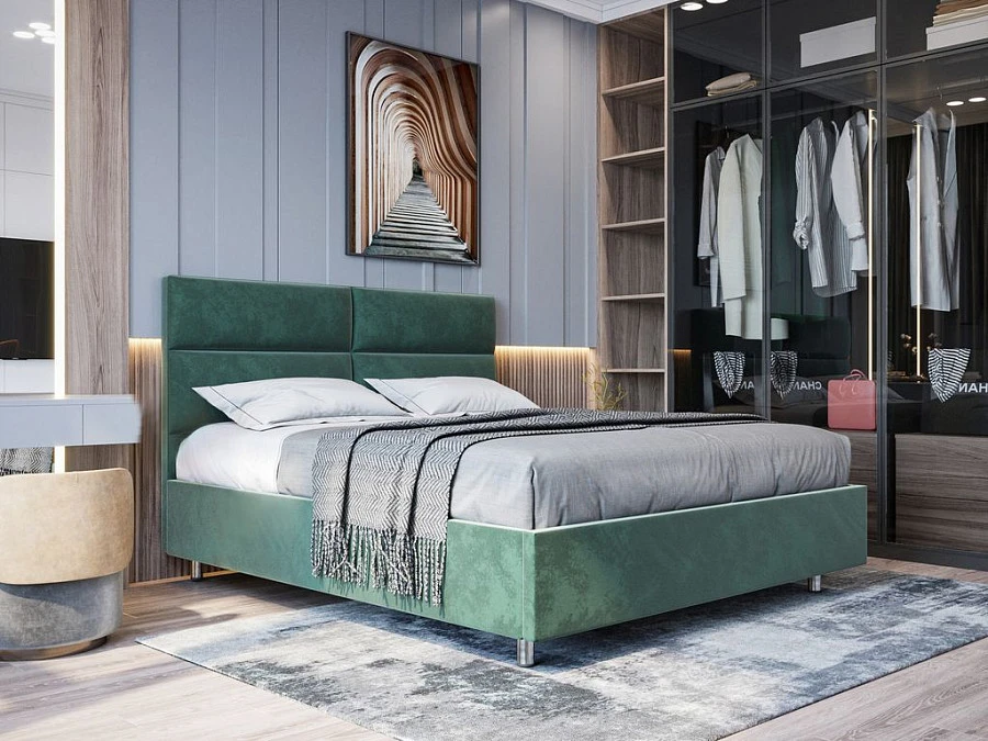 Кровать Квадра 200х200 чёрного цвета - фото 2