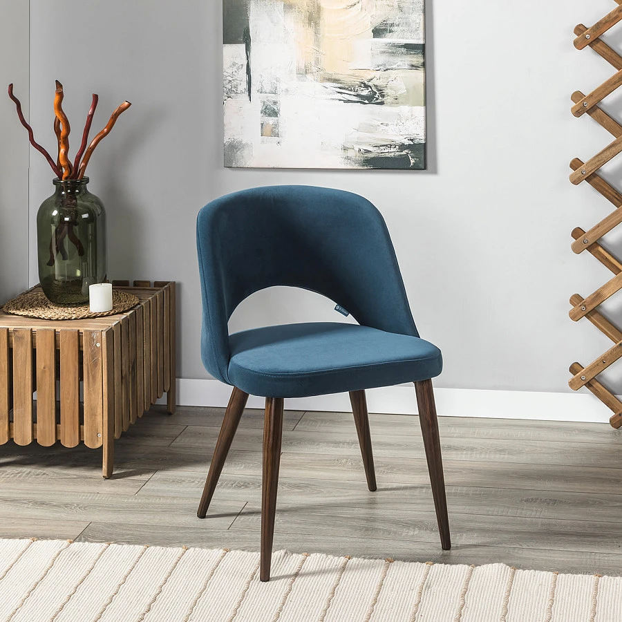 Стул Lars Diag blue/т.орех - фото 8