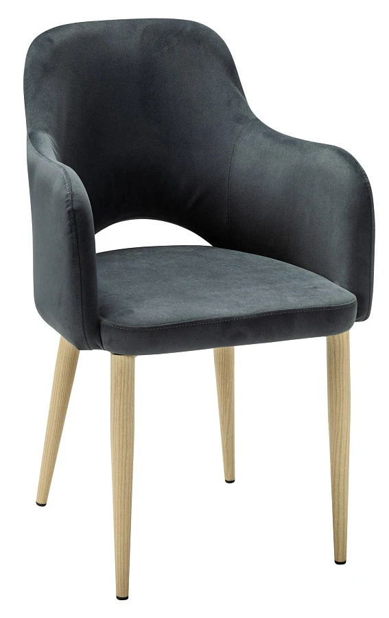 Кресло Ledger Diag grey/нат.дуб