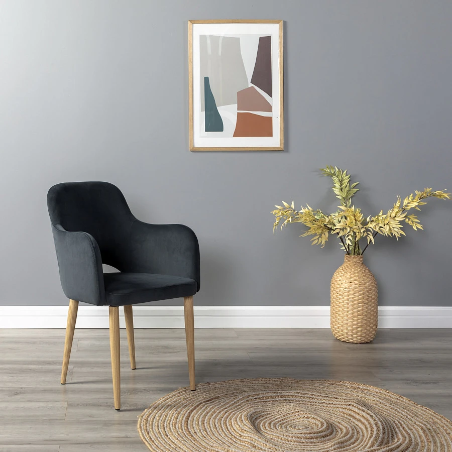 Кресло Ledger Diag grey/нат.дуб - фото 7