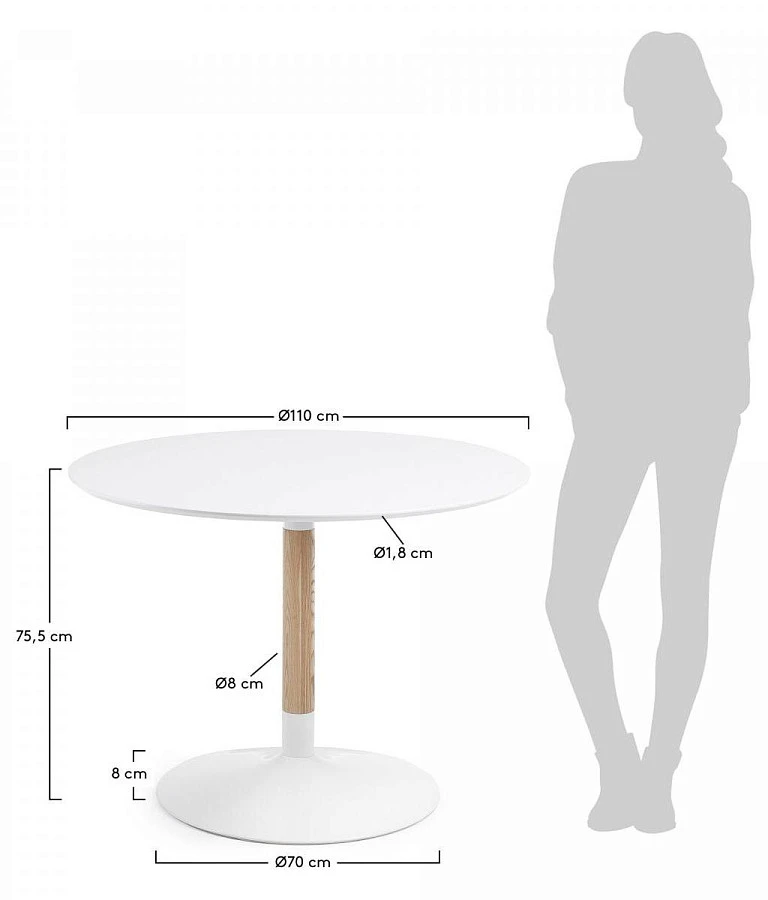 Стол Tic 110 белый - фото 3