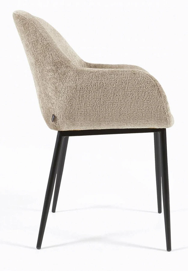 Стул Konna из бежевой синели/черный - фото 3