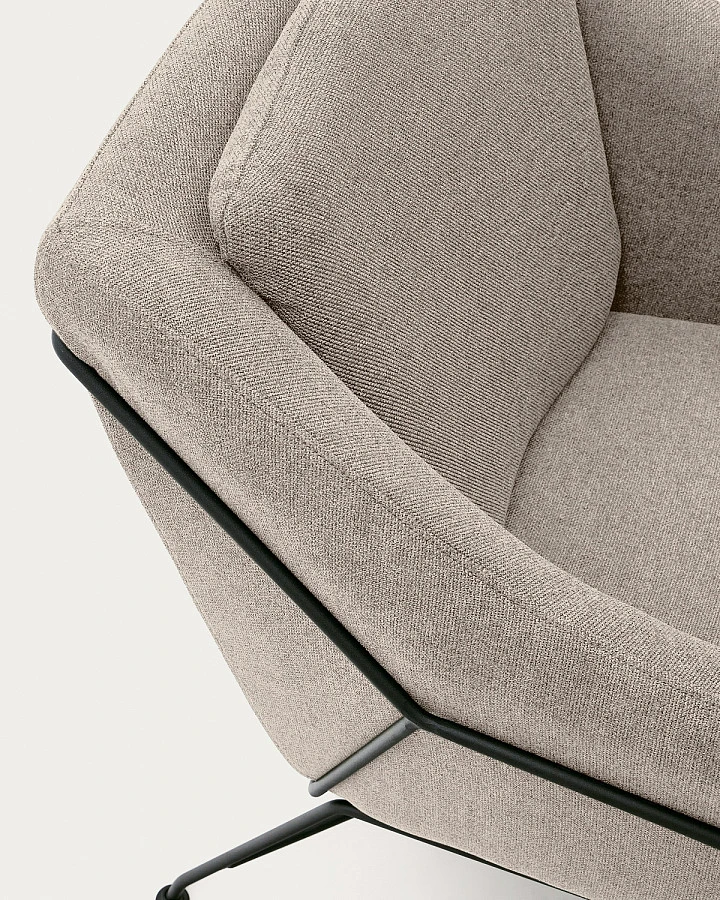 Brida Кресло бежевое на черных стальных ножках - фото 9