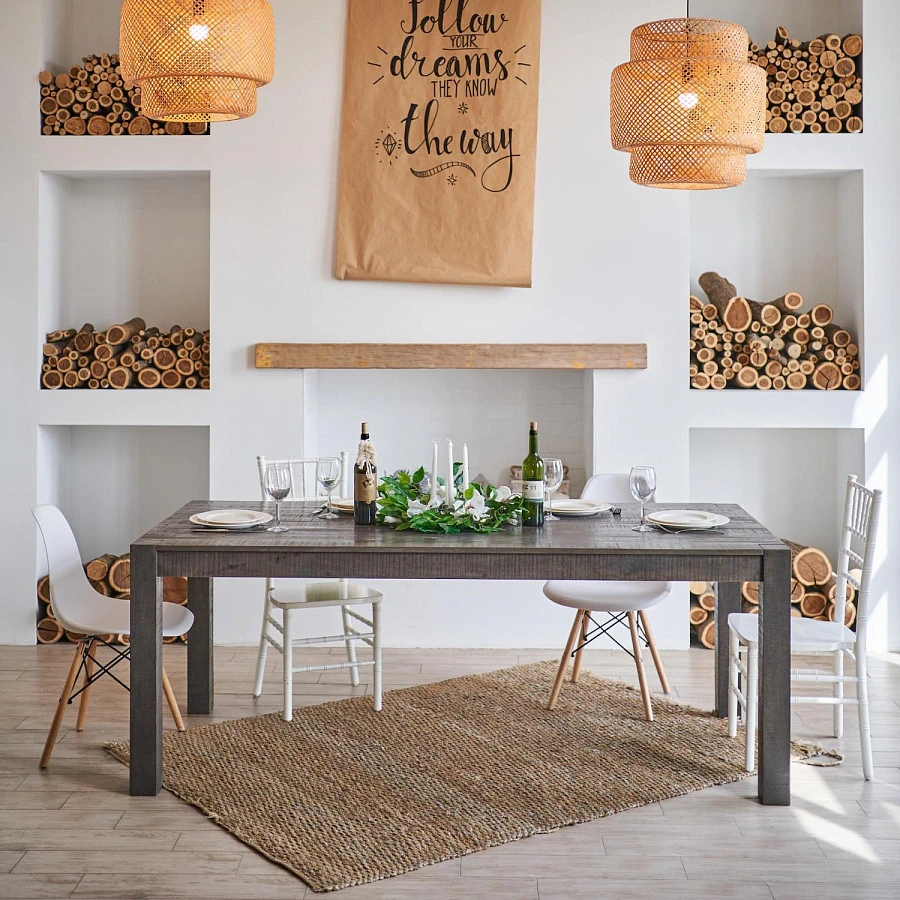 Обеденный стол массив СУНДАР ГРЕЙ 1,5м brs-086gr - фото 8