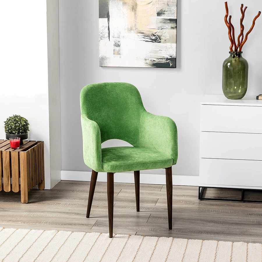 Кресло Ledger  зеленый/т. орех - фото 4