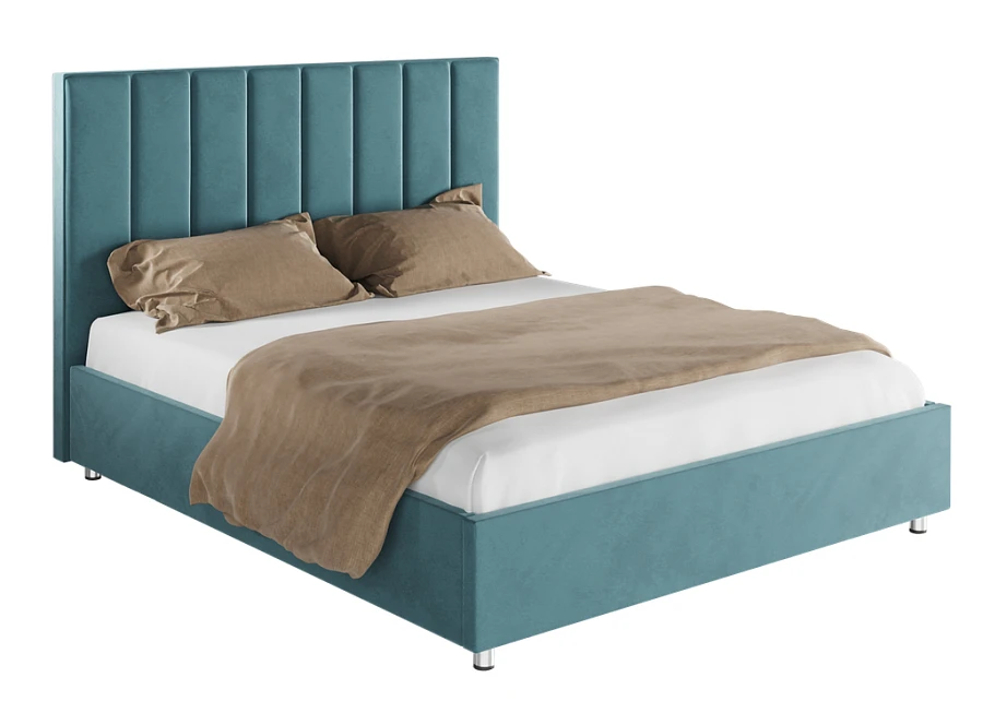 Кровать Параллель 140х200 темно-бирюзовая