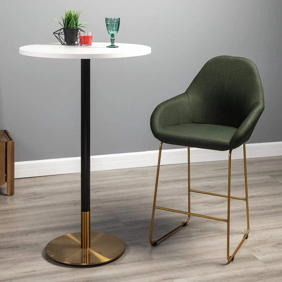 Кресло полубар Kent тёмно-зеленый/Линк золото - фото 9