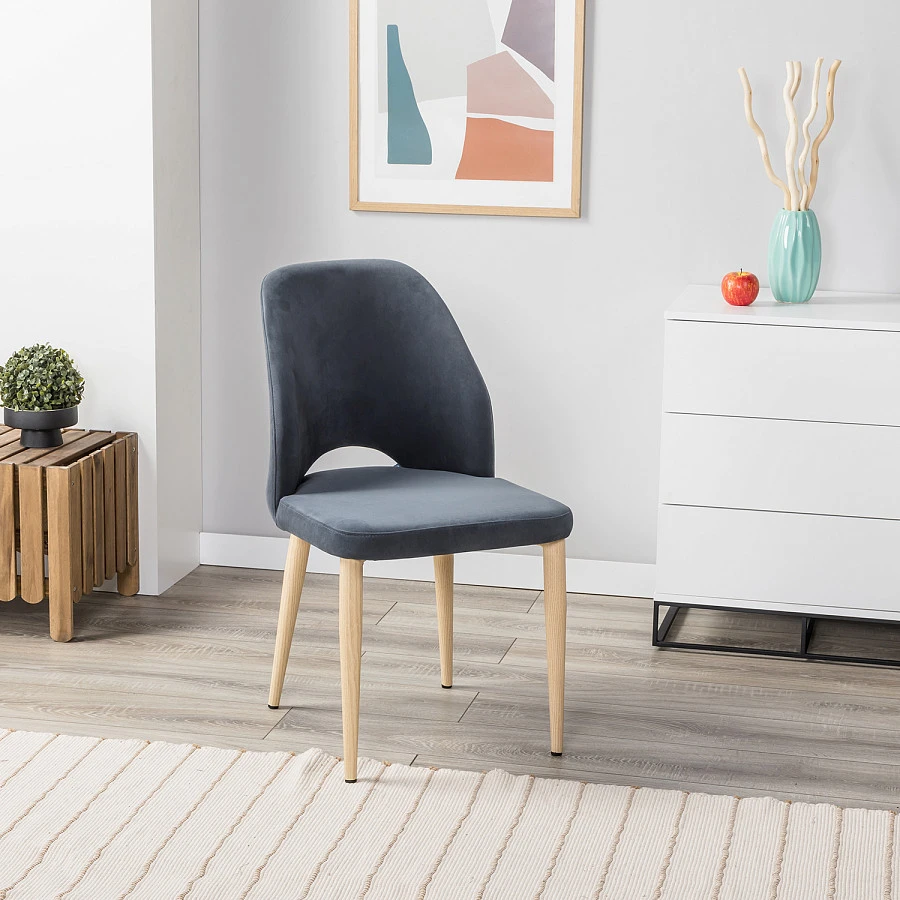 Стул Ledger Diag grey/нат.дуб - фото 7