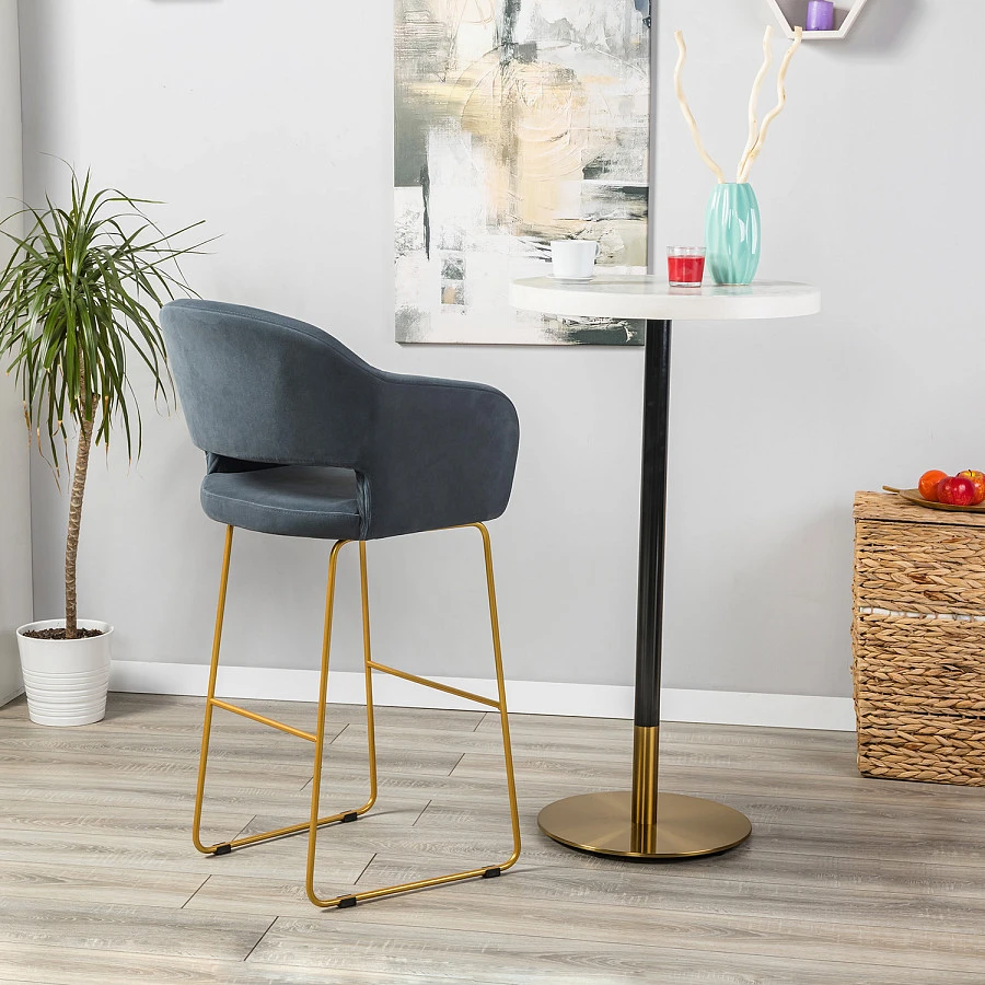 Кресло Бар. Oscar Diag grey/Линк золото - фото 12