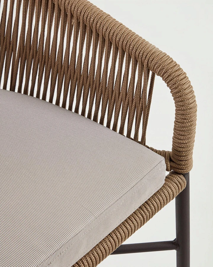 Полубарный веревочный стул Yanet бежевый 65 см - фото 6