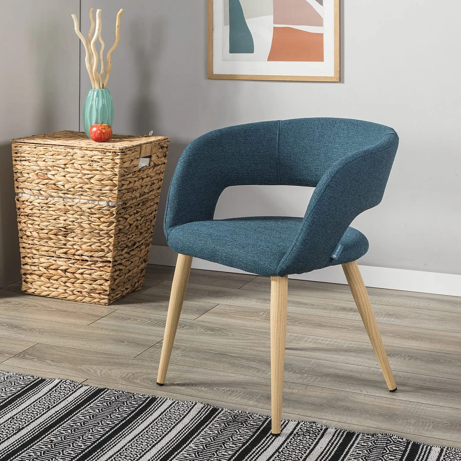 Стул Hugs синий/нат.дуб - фото 12