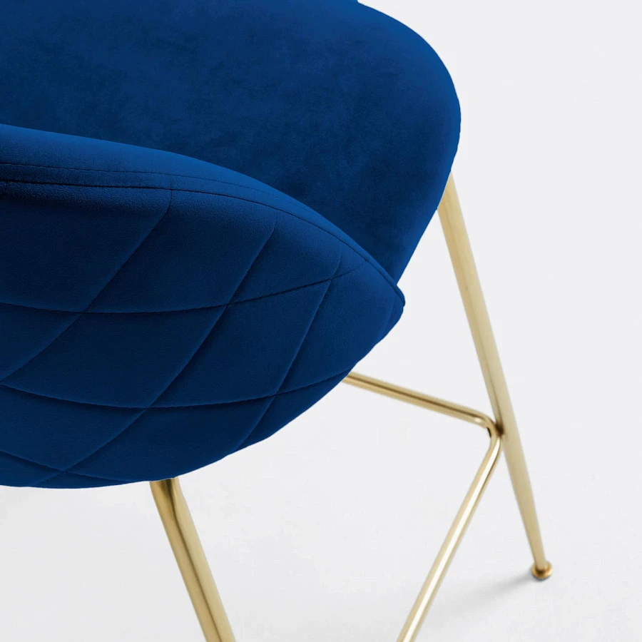 Барный стул Mystere синий бархат 76 см - фото 4