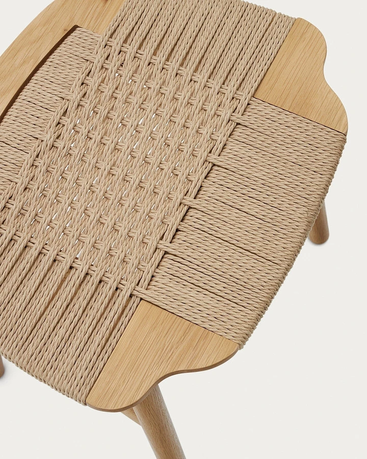 Табурет Enit из беж.веревки и массива дуба нат - фото 5