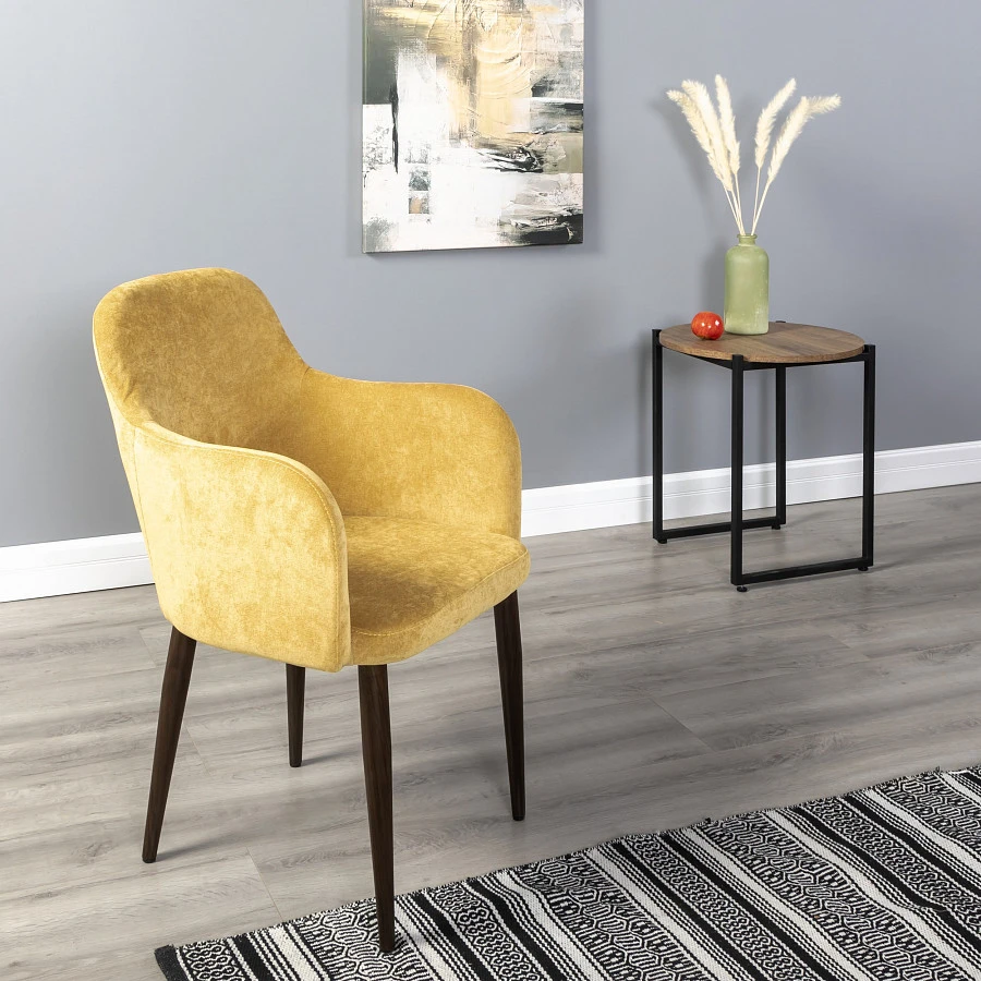 Кресло Ledger желтый/т. орех - фото 8