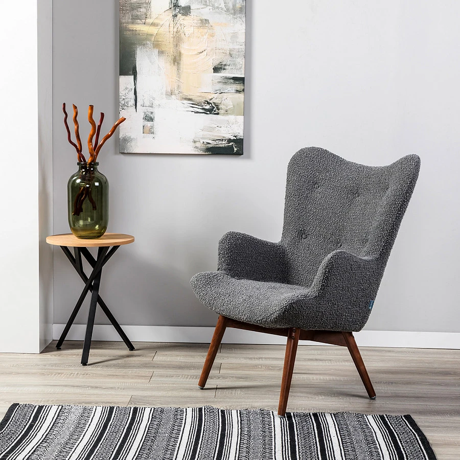 Кресло Хайбэк темно-серый/т.орех - фото 9