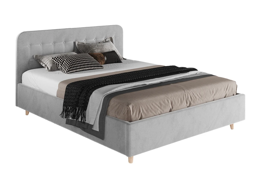 Кровать Лион  200х200 светло-серого цвета