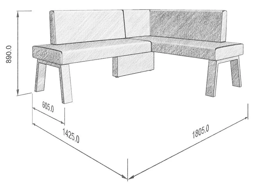 Диван кухон. Alto 178-140 R 26 1805*1425*830 - фото 3