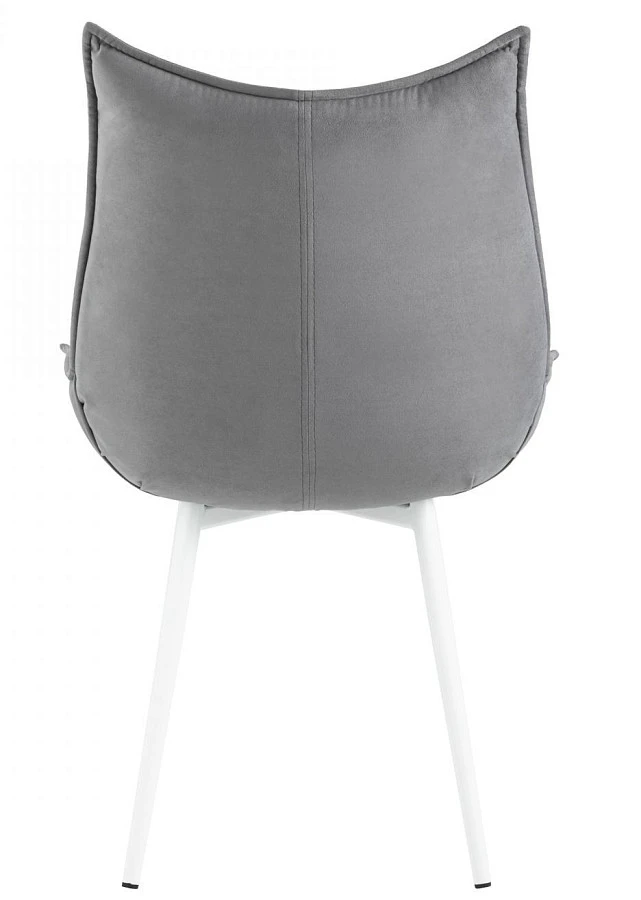 Стул Осло велюр серый белые ножки - фото 4
