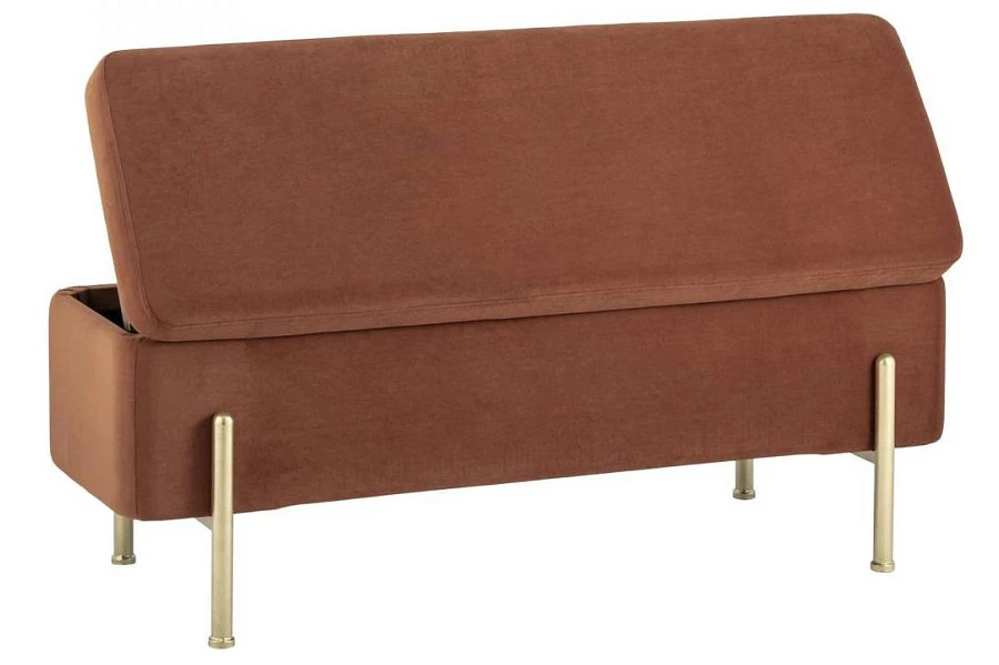 Банкетка Болейн с ящиком велюр терракотовый - фото 5