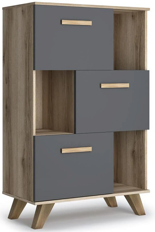 Шкаф низкий с нишами Вега Скандинавия Дуб каньон