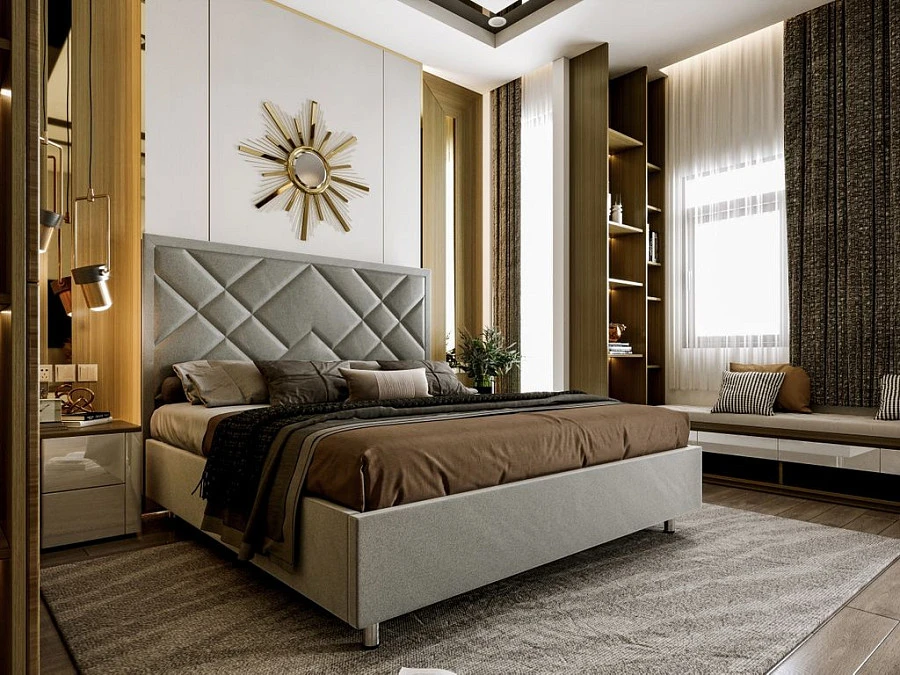 Кровать Палермо 140х200 графитового цвета - фото 3