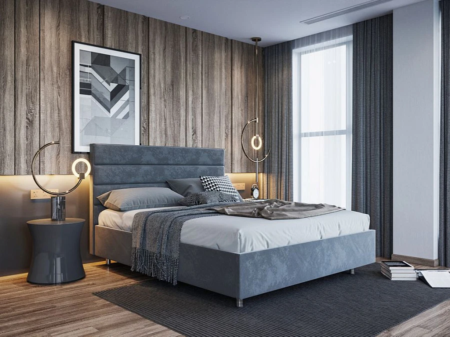 Кровать Турин 160х200 графитового цвета - фото 2