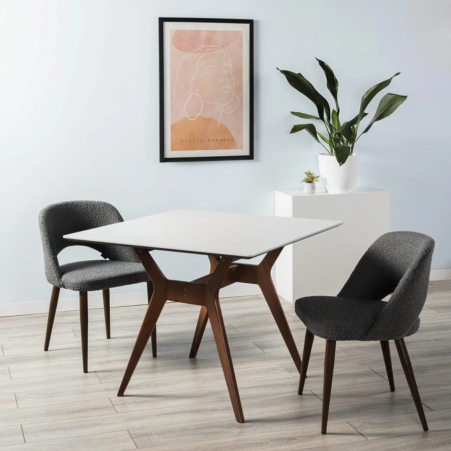 Стол Нарвик 860*860 мрамор Бианко /темный орех - фото 8