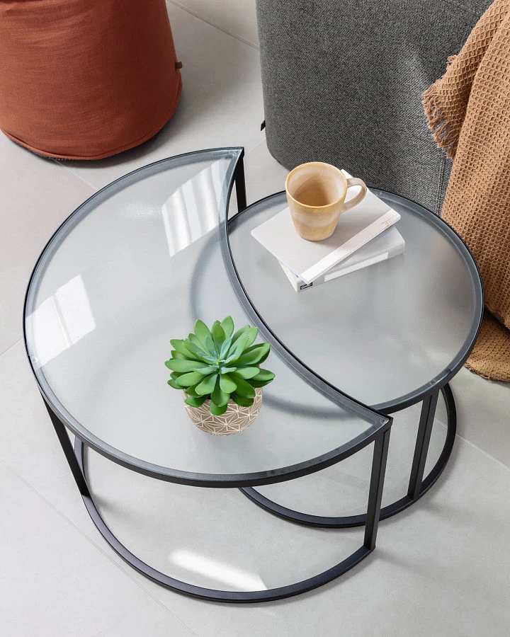 Набор из 2 приставных столиков Bast Ø 65 cm / Ø 47 cm - фото 4