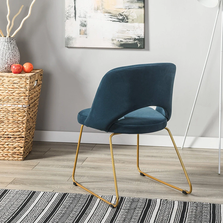 Кресло Lars Diag blue/Линк золото - фото 12