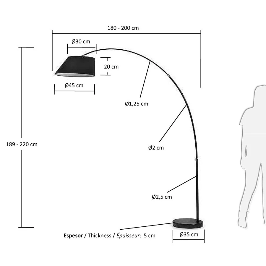Торшер Lee черный - фото 6