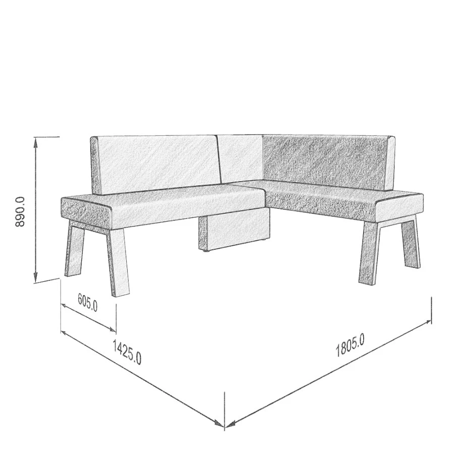 Диван кухонный Alto 178-140 R Velutto - фото 3